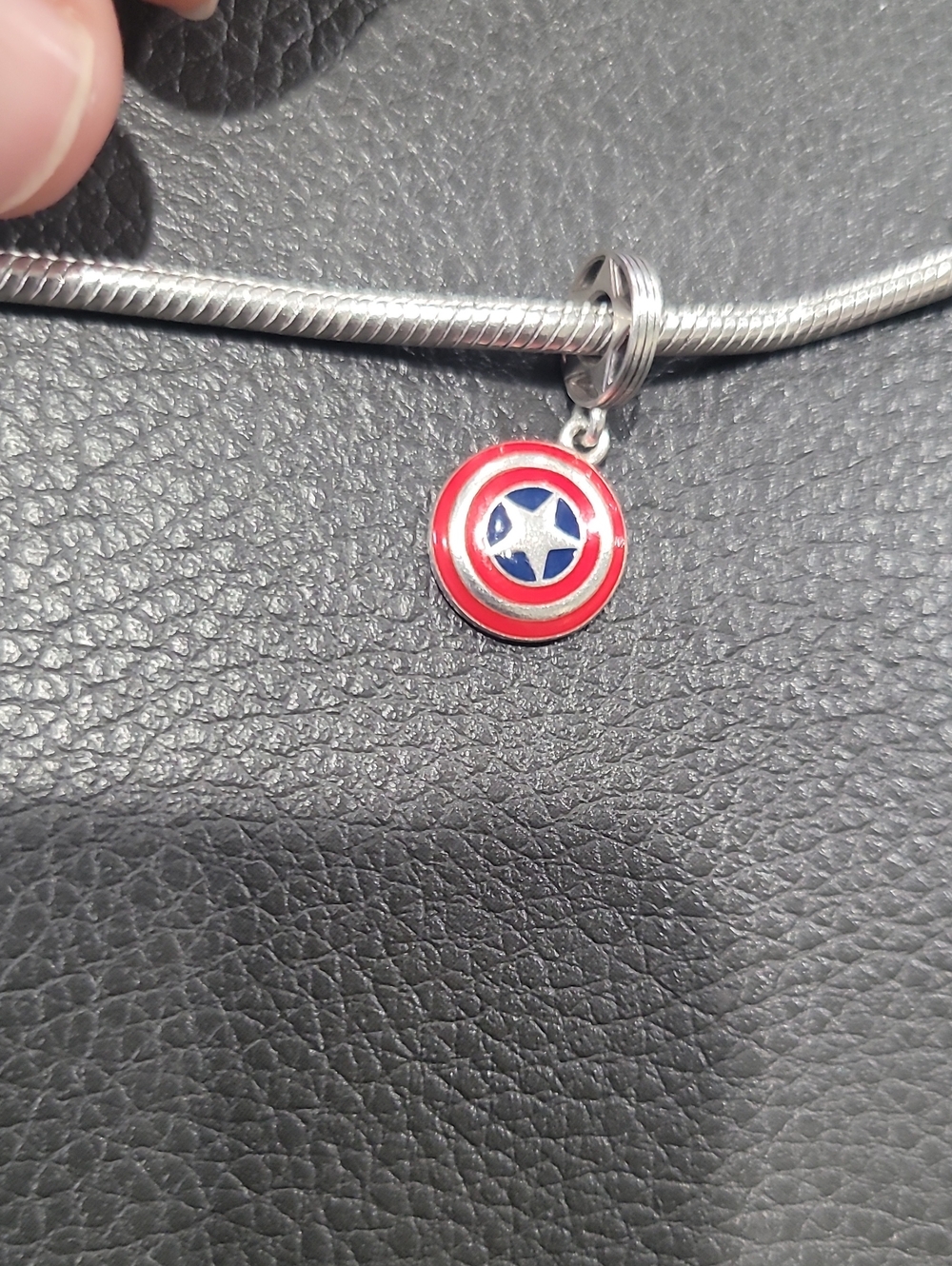 Pandora Captain America Red and Blue Star Shield Charm